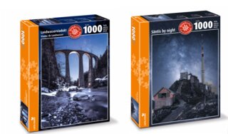 PuzzleSet «Säntis by Night» und «Landwasserviadukt» für nur Fr. 39.90 statt Fr. 65.90